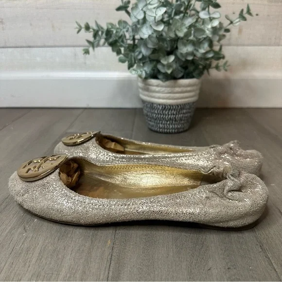 Tory Burch Gold Flats 6.5 - Picture 6 of 12